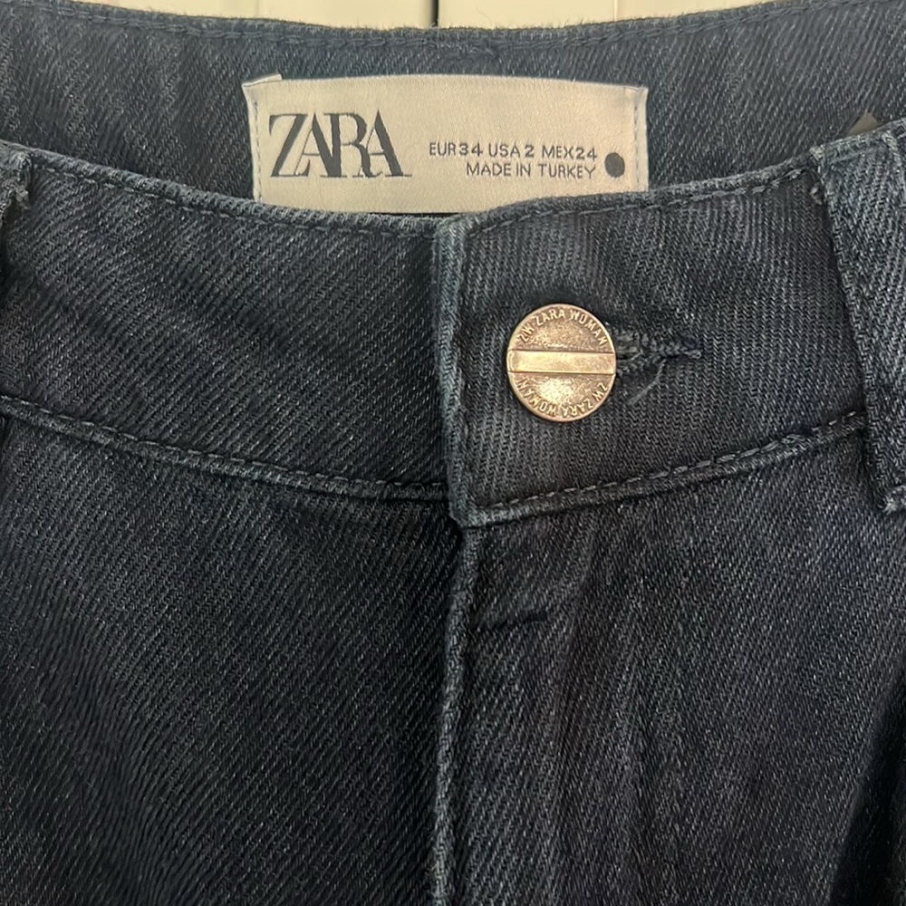 Zara Dark Denim Cargo Pant - Picture 2 of 5